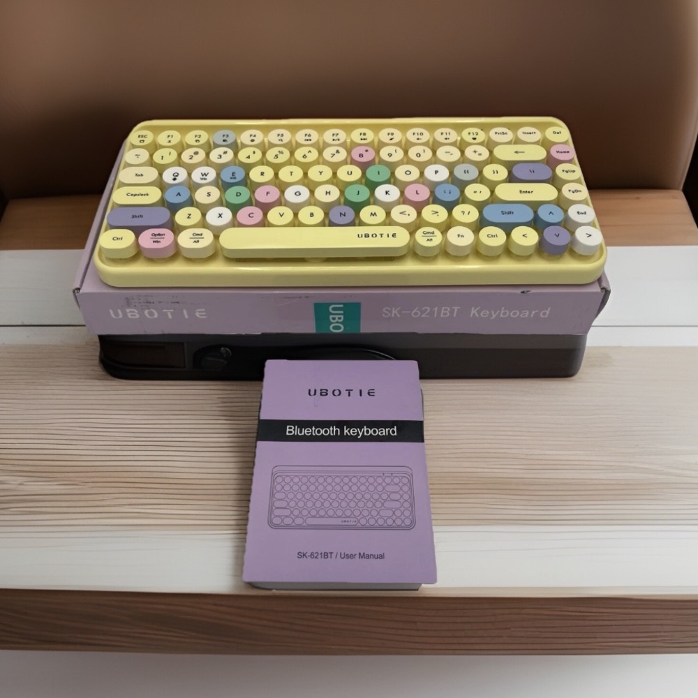 UBOTIE Bluetooth Portable Computer Keyboard Mini Wireless (Colorful Yellow) - Picture 4 of 16
